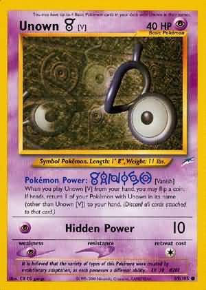 Unown [V] (89/105) [Neo Destiny Unlimited] | Good Games Cannington