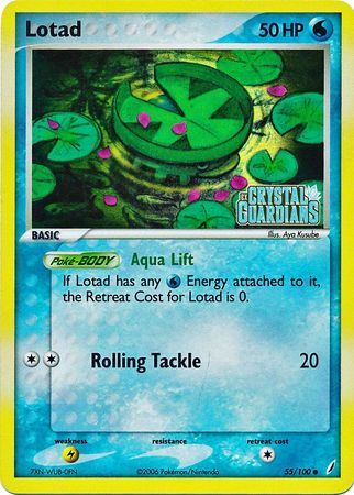 Lotad (55/100) (Stamped) [EX: Crystal Guardians] | Good Games Cannington