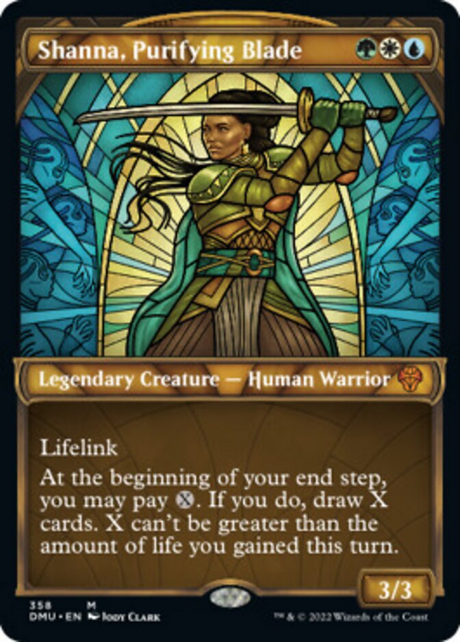 Shanna, Purifying Blade (Showcase Textured) [Dominaria United] | Good Games Cannington