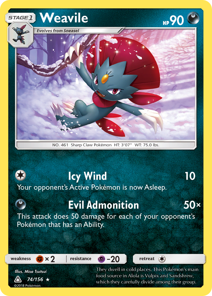 Weavile (74/156) [Sun & Moon: Ultra Prism] | Good Games Cannington