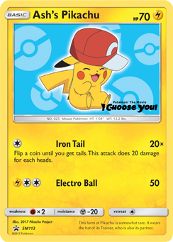 Ash's Pikachu (SM113) [Sun & Moon: Black Star Promos] | Good Games Cannington