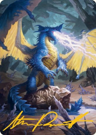 Blue Dragon Art Card (Gold-Stamped Signature) [Dungeons & Dragons: Adventures in the Forgotten Realms Art Series] | Good Games Cannington