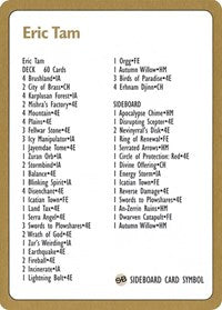 1996 Eric Tam Decklist Card [World Championship Decks] | Good Games Cannington