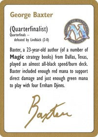 1996 George Baxter Biography Card [World Championship Decks] | Good Games Cannington