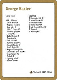 1996 George Baxter Decklist Card [World Championship Decks] | Good Games Cannington