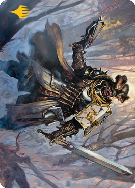 Brutal Cathar Art Card (Gold-Stamped Signature) [Innistrad: Midnight Hunt Art Series] | Good Games Cannington