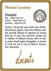 1996 Michael Loconto Biography Card [World Championship Decks] | Good Games Cannington