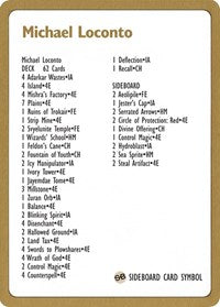 1996 Michael Loconto Decklist Card [World Championship Decks] | Good Games Cannington