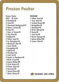 1996 Preston Poulter Decklist Card [World Championship Decks] | Good Games Cannington