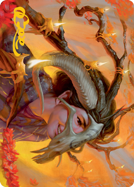 Hedgewitch's Mask Art Card (Gold-Stamped Signature) [Innistrad: Midnight Hunt Art Series] | Good Games Cannington