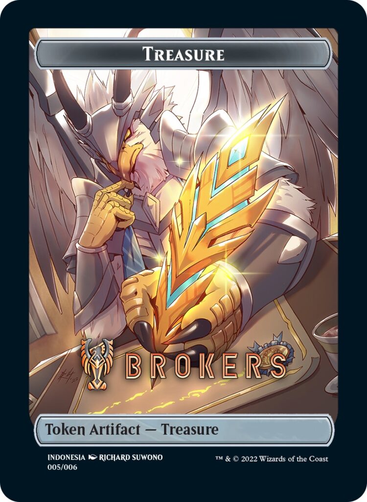 Treasure Token (Brokers) (Southeast Asia Artists) [Streets of New Capenna Tokens] | Good Games Cannington