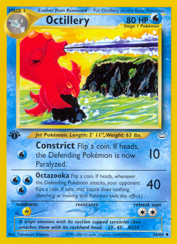 Octillery (34/64) [Neo Revelation 1st Edition] | Good Games Cannington