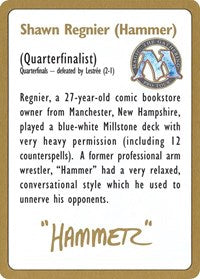 1996 Shawn "Hammer" Regnier Biography Card [World Championship Decks] | Good Games Cannington