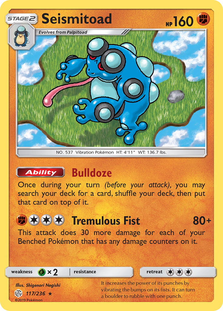 Seismitoad (117/236) [Sun & Moon: Cosmic Eclipse] | Good Games Cannington
