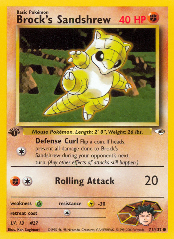 Brock's Sandshrew (71/132) [Gym Heroes 1st Edition] | Good Games Cannington