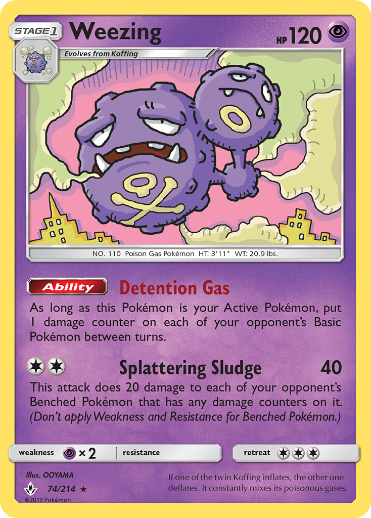Weezing (74/214) [Sun & Moon: Unbroken Bonds] | Good Games Cannington