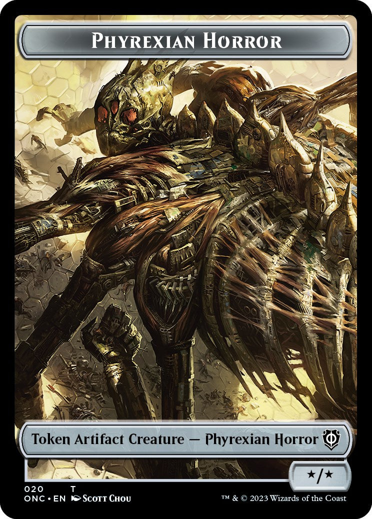 Phyrexian Wurm // Phyrexian Horror Double-Sided Token [Phyrexia: All Will Be One Commander Tokens] | Good Games Cannington