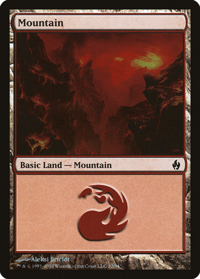 Mountain (32) [Premium Deck Series: Fire and Lightning] | Good Games Cannington