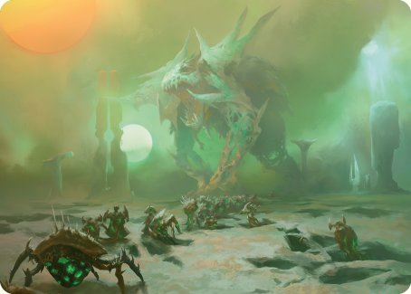 Green Sun's Twilight Art Card [Phyrexia: All Will Be One Art Series] | Good Games Cannington