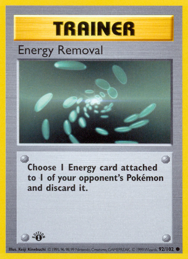Energy Removal (92/102) (Shadowless) [Base Set 1st Edition] | Good Games Cannington
