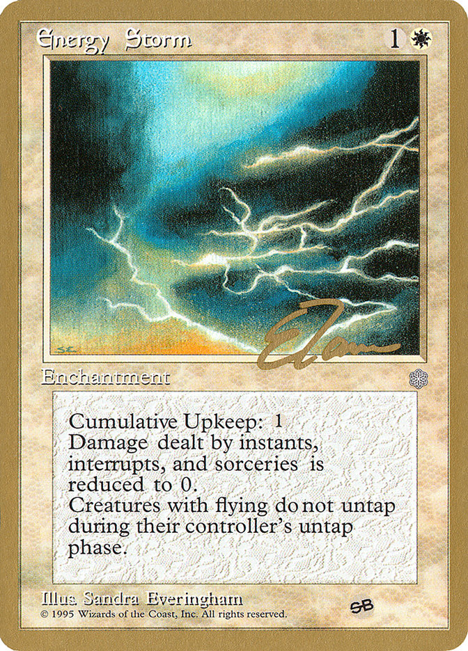 Energy Storm (Eric Tam) (SB) [Pro Tour Collector Set] | Good Games Cannington
