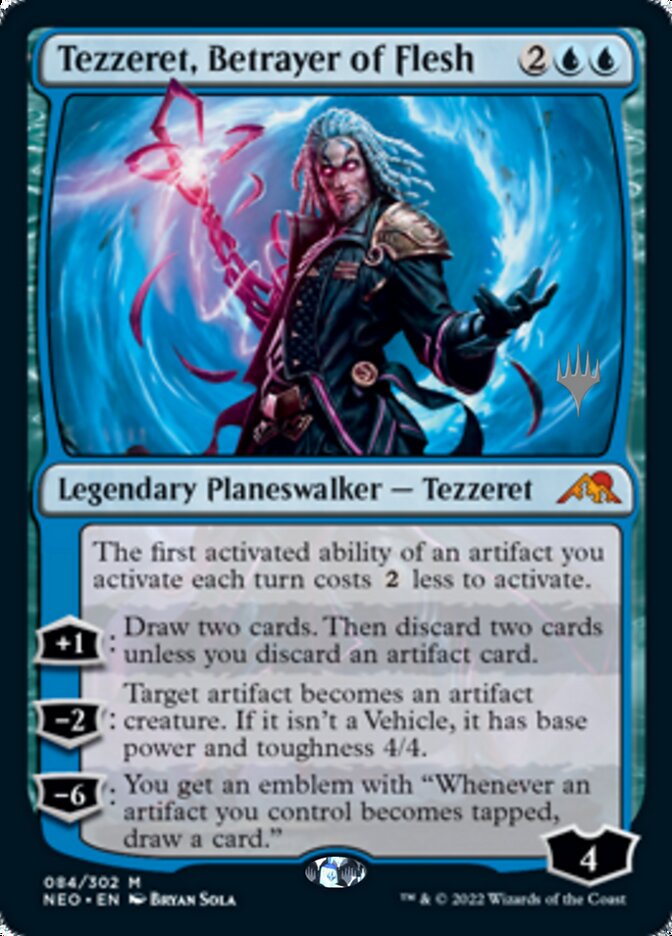 Tezzeret, Betrayer of Flesh (Promo Pack) [Kamigawa: Neon Dynasty Promos] | Good Games Cannington