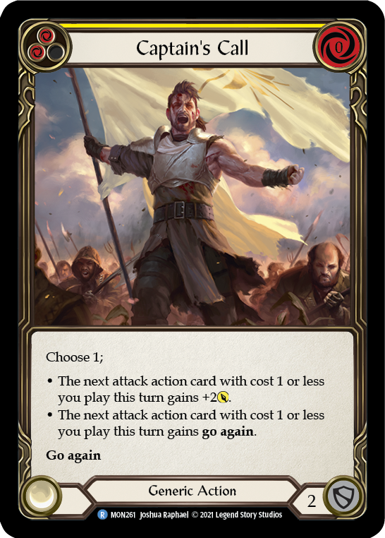 Captain's Call (Yellow) [MON261-RF] 1st Edition Rainbow Foil | Good Games Cannington