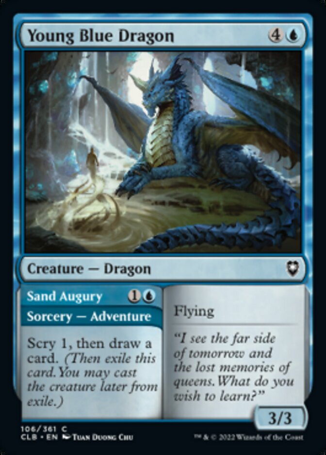 Young Blue Dragon // Sand Augury [Commander Legends: Battle for Baldur's Gate] | Good Games Cannington
