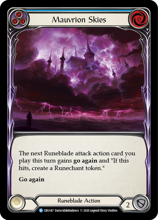 Mauvrion Skies (Blue) [CRU147] 1st Edition Rainbow Foil | Good Games Cannington