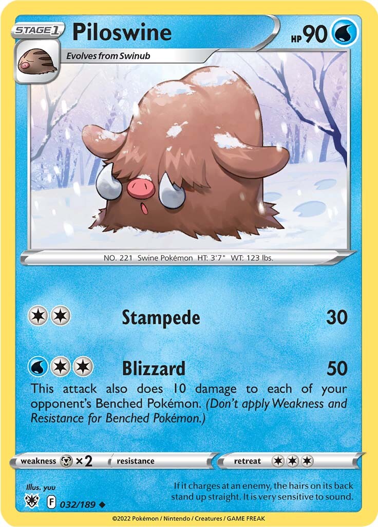 Piloswine (032/189) [Sword & Shield: Astral Radiance] | Good Games Cannington