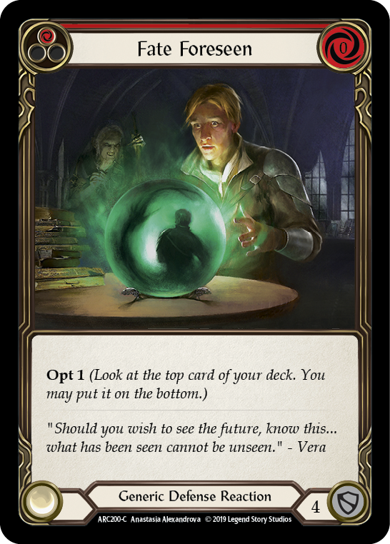 Fate Foreseen (Red) [ARC200-C] 1st Edition Rainbow Foil | Good Games Cannington