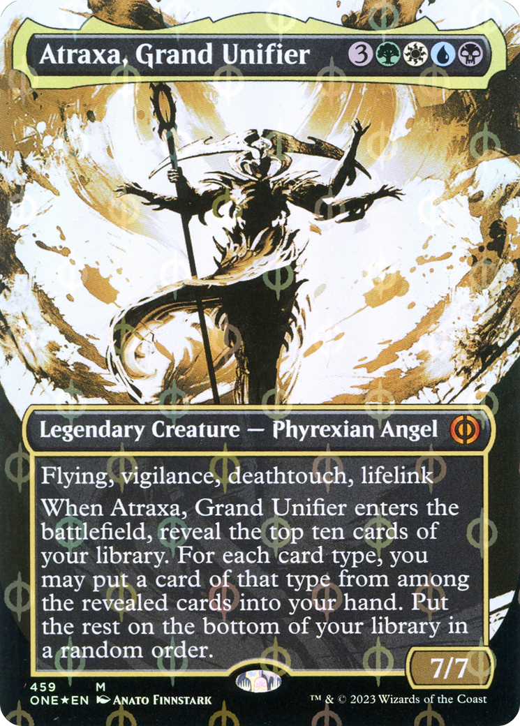 Atraxa, Grand Unifier (Borderless Ichor Step-and-Compleat Foil) [Phyrexia: All Will Be One] | Good Games Cannington
