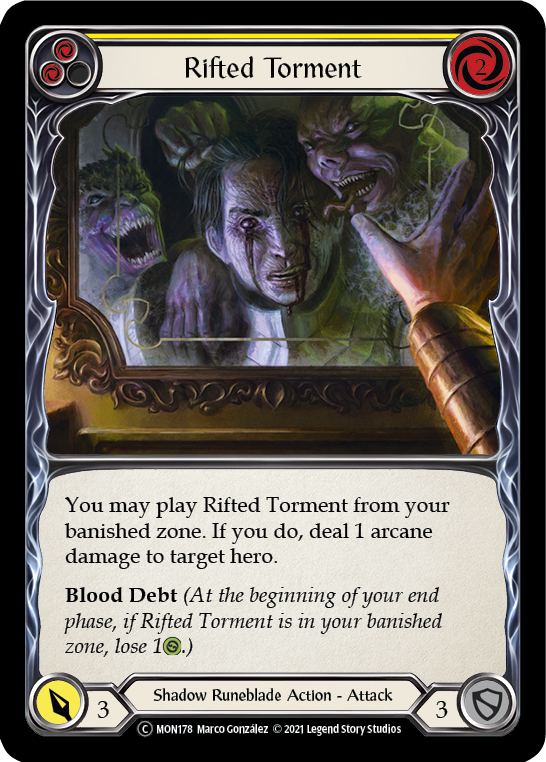 Rifted Torment (Yellow) [U-MON178-RF] Unlimited Rainbow Foil | Good Games Cannington