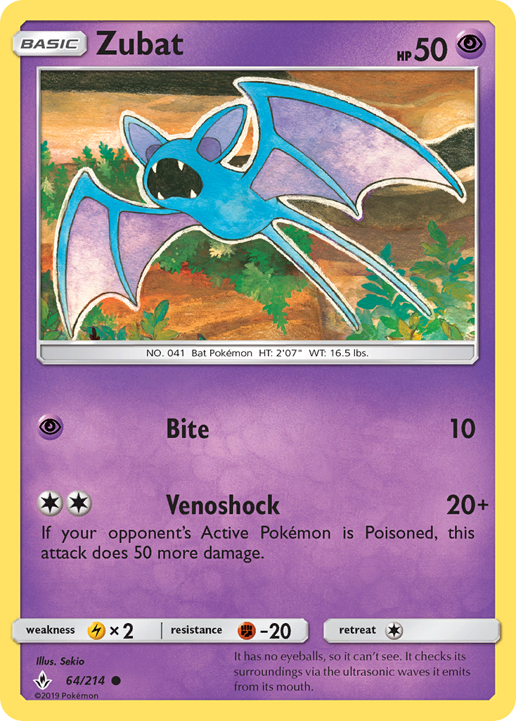 Zubat (64/214) [Sun & Moon: Unbroken Bonds] | Good Games Cannington