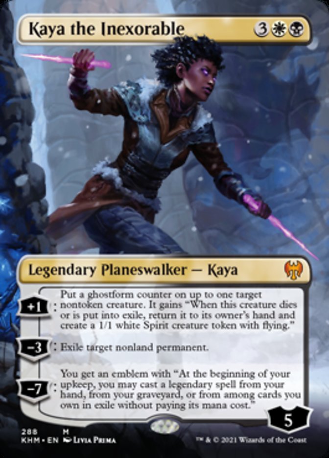 Kaya the Inexorable (Borderless) [Kaldheim] | Good Games Cannington