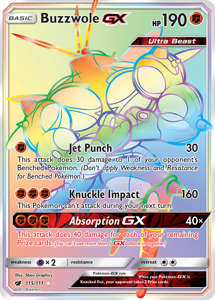 Buzzwole GX (115/111) [Sun & Moon: Crimson Invasion] | Good Games Cannington