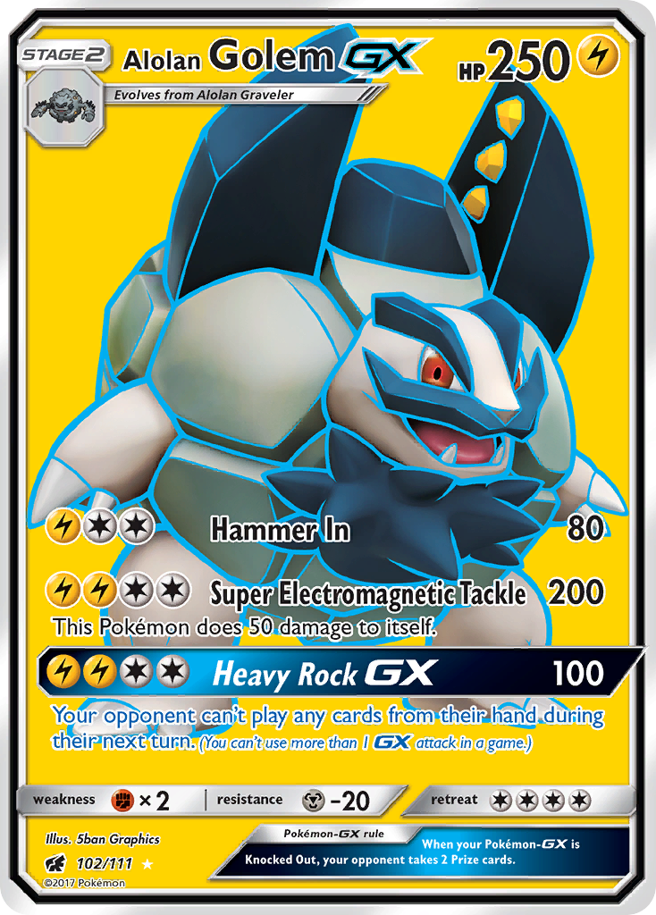 Alolan Golem GX (102/111) [Sun & Moon: Crimson Invasion] | Good Games Cannington