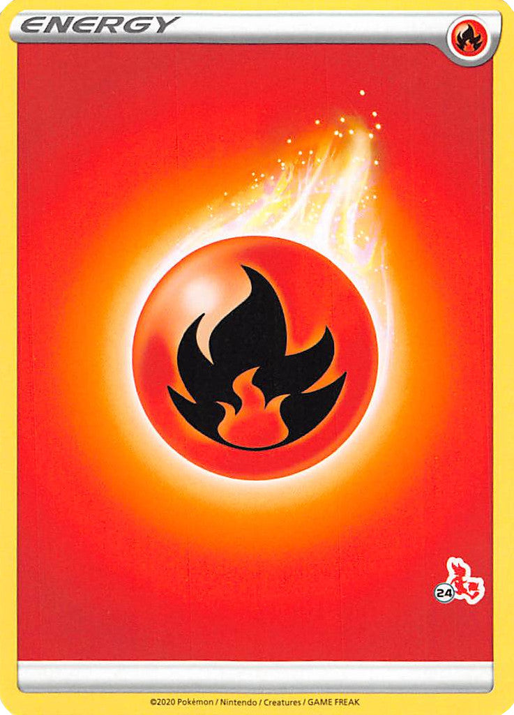 Fire Energy (Cinderace Stamp #24) [Battle Academy 2022] | Good Games Cannington