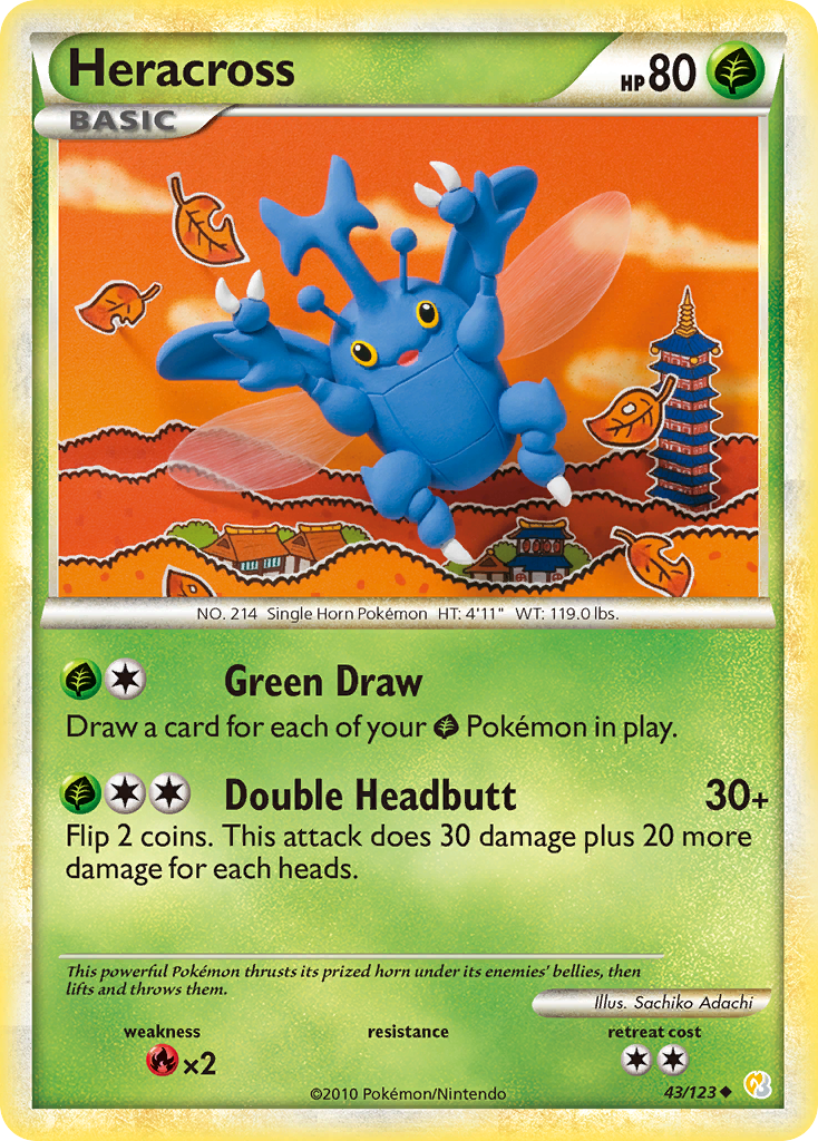 Heracross (43/123) [HeartGold & SoulSilver: Base Set] | Good Games Cannington