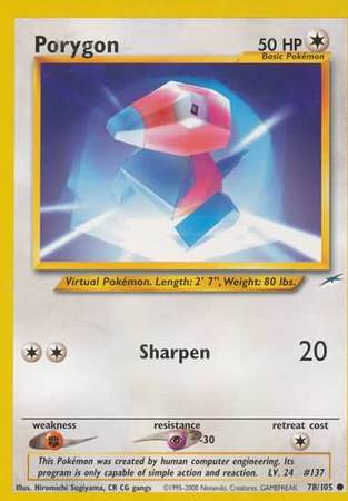 Porygon (78/105) [Neo Destiny Unlimited] | Good Games Cannington