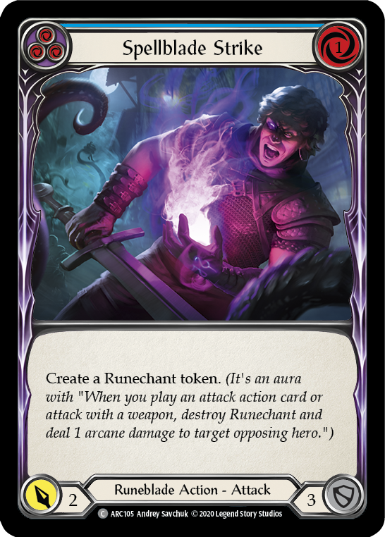 Spellblade Strike (Blue) [U-ARC105] Unlimited Rainbow Foil | Good Games Cannington