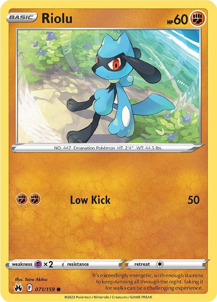 Riolu (071/159) [Sword & Shield: Crown Zenith] | Good Games Cannington