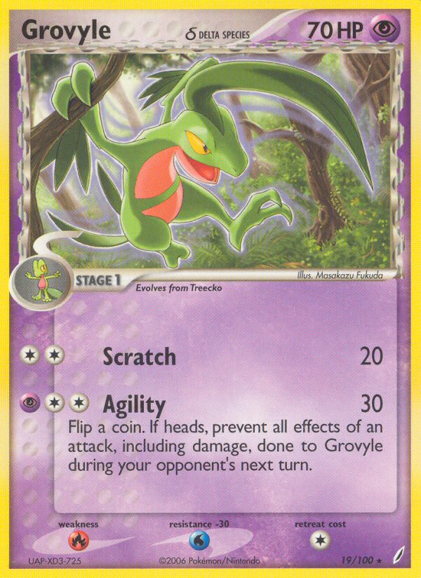 Grovyle(19/100) (Delta Species) [EX: Crystal Guardians] | Good Games Cannington