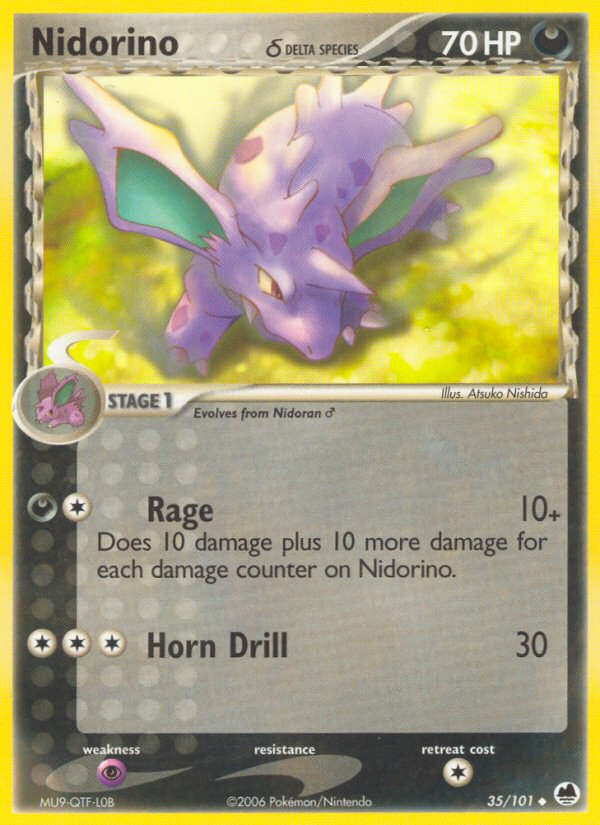 Nidorino (35/101) (Delta Species) [EX: Dragon Frontiers] | Good Games Cannington