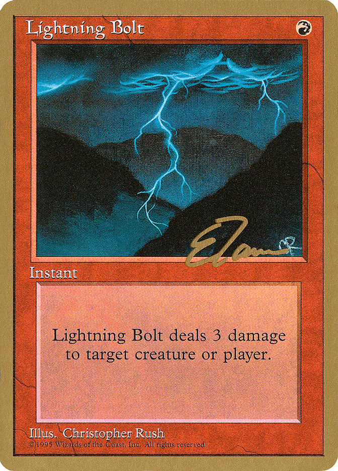 Lightning Bolt (Eric Tam) [Pro Tour Collector Set] | Good Games Cannington
