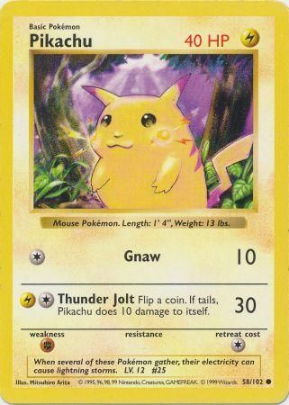 Pikachu (58/102) [Base Set Shadowless Unlimited] | Good Games Cannington
