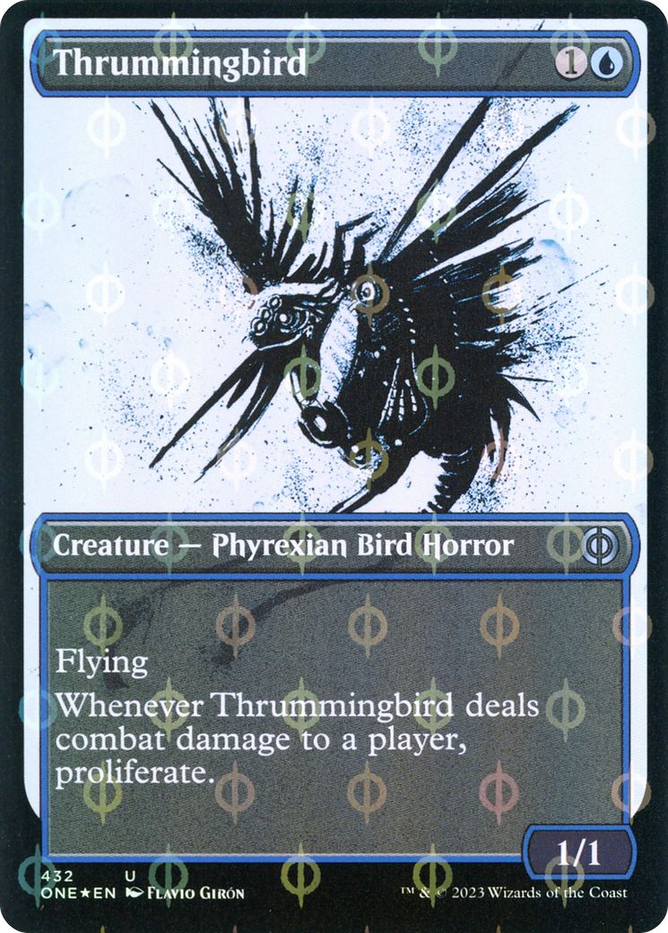 Thrummingbird (Showcase Ichor Step-and-Compleat Foil) [Phyrexia: All Will Be One] | Good Games Cannington
