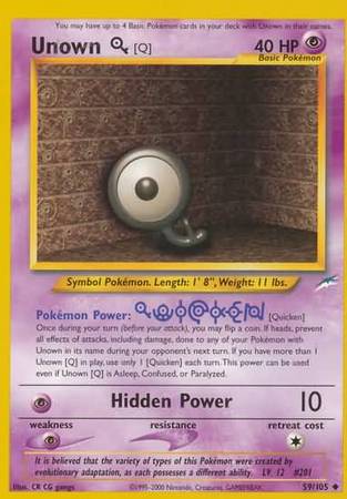 Unown [Q] (59/105) [Neo Destiny Unlimited] | Good Games Cannington