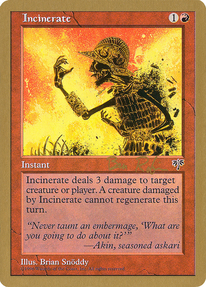 Incinerate (Ben Rubin) [World Championship Decks 1998] | Good Games Cannington
