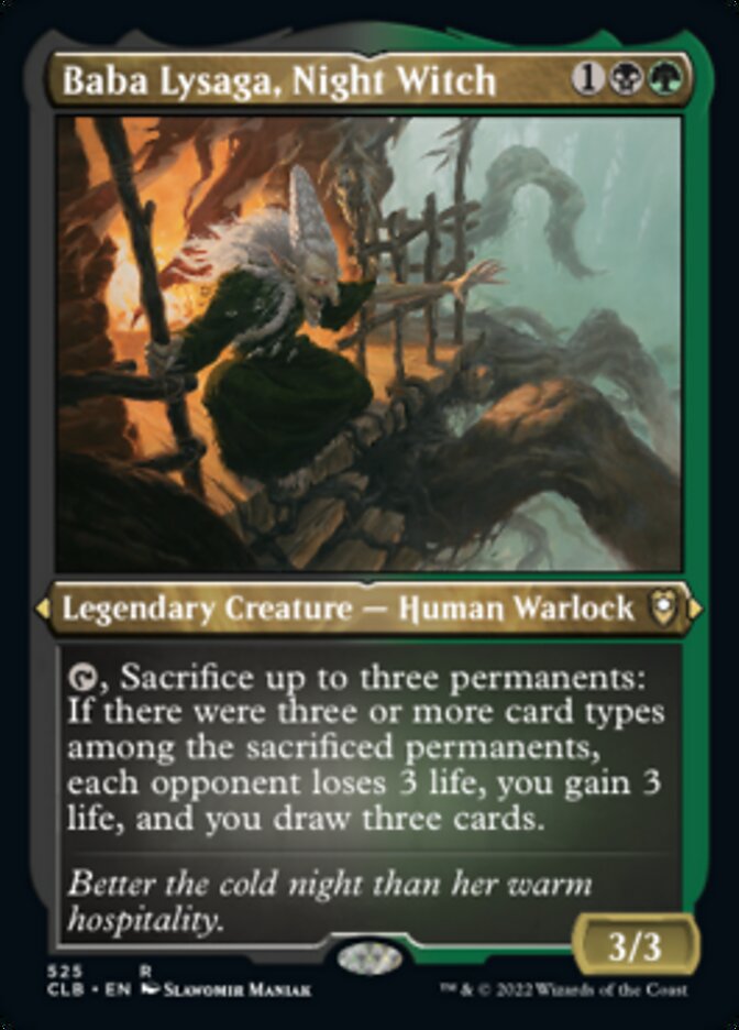 Baba Lysaga, Night Witch (Foil Etched) [Commander Legends: Battle for Baldur's Gate] | Good Games Cannington